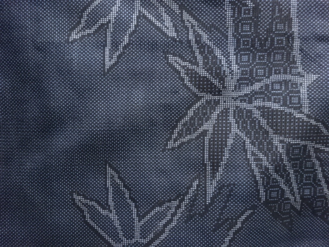 JAPANESE KIMONO / ANTIQUE KIMONO / SILK / DORO OSHIMA TSUMUGI / WOVEN BAMBOO GRASS